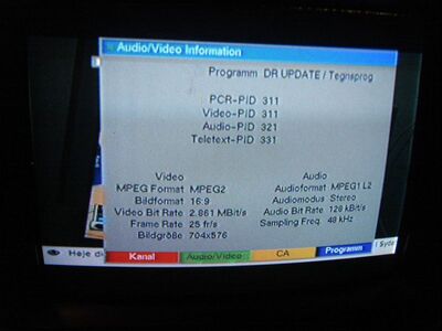 2008_10_08_HWI1_005.JPG
DR Update, DIGI TV Sydsjælland, SFN Sydsjælland, K66: Trtotzdem bescheidene Bilqualität aufgrund niedriger Video-Bitrate (2,86 MBit/s)
Schlüsselwörter: TV Tropo Überreichweite DVB-T Dänemark Danmark DR Update