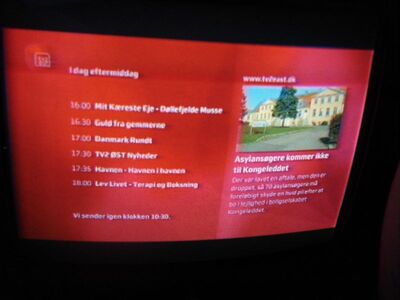 2013_05_02_HWI1_002.JPG
TV2 Øst, DIGI TV 1 Øst, SFN Nakskov/Vordingborg, K58
Schlüsselwörter: TV Tropo Überreichweite DVB-T DTT digital UHF Dänemark Danmark UHF TV2Øst TV2 DIGI Sydsjælland K58