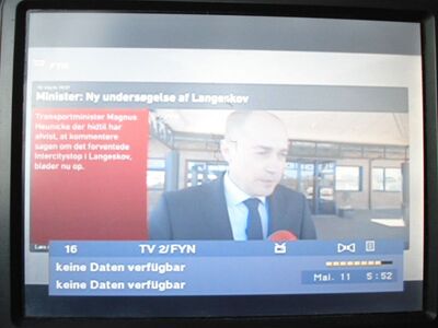 2015_05_11_HWI1_002.JPG
"TV2/Fyn" (TV2-Regional-Px für Fyn), DIGI TV 1, SFN Svendborg/Tommerup, K25
Schlüsselwörter: TV DX Tropo Überreichweite DVB-T DTT digital UHF Dänemark Danmark TV2 Regional DIGI TV1 Fyn Svendborg Tommerup K25