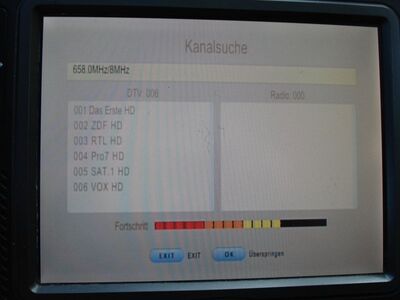 2016_05_06_HWI1_009.JPG
Und noch ein Erstempfang:
DVB-T2 Pilot-Multiplex, SFN Hamburg (SFN Heinrich-Hertz-Turm, Höltingbaum), K44. Geplant ist die Ausweitung bis Jahresende auf den gesamten Raum Hamburg/Lübeck
Schlüsselwörter: TV DX Tropo Überreichweite DVB-T DTT digital UHF DVB-T2 Pilot Mux HEVC Hamburg K44 Suchlauf Telesystem 6800 TS6800 Erstempfang