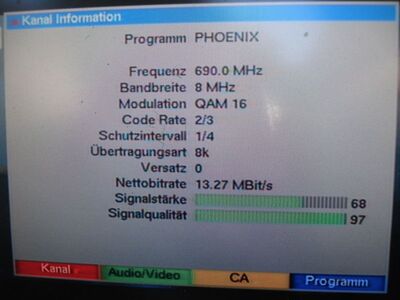 2016_05_13_HWI1_009.JPG
Sendeparamter für Phoenix, NDR-ARD, Aurich (Popens), K48
Schlüsselwörter: TV DX DVB-T Tropo Überreichweite Phoenix NDR ARD Aurich K48