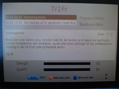 2016_05_13_HWI1_011.JPG
EPG des Px "TV 2 Fri", Boxer Danmark Mux 6, SFN Storkøbenhavn, K23. Erstempfang dieses Boquets
Schlüsselwörter: TV DX DVB-T2 Tropo Überreichweite Dänemark Danmark Boxer Mux6 København Storkøbenhavn K23 TV2Fri EPG