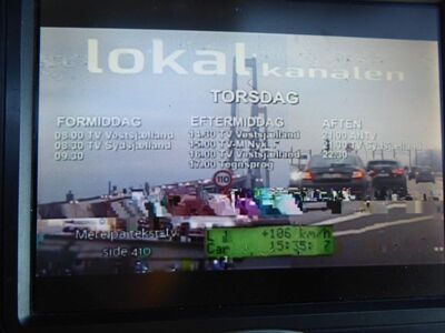 2019_04_16_HWI1_001.JPG
Lokalkanalen (Sendesamvirket), DIGI TV 1 Øst, SFN Nakskov/Vordingborg/Jyderup, K58. Während der Sendepausen läuft jetzt eine Aufnehme der Geschwindigkeitsüberwachung (vermutlich an der Storebelt-Brücke)
Schlüsselwörter: TV Tropo Überreichweite UHF DVB-T DTT digital Dänemark Danmark MPEG-4 DIGI DIGI1 Øst Sendesamvirket Lokalkanalen Nakskov Vordingborg Jyderup K58