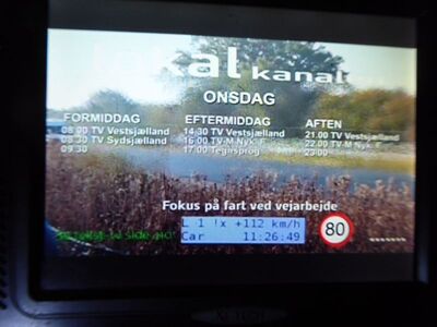 2019_11_18_HWI1_002.JPG
Lokalkanalen (Sendesamvirket), DIGI TV 1 Øst, SFN Nakskov/Vordingborg/Jyderup, K58. Während der Sendepausen werden die Zuschauer immer noch mit der Tempomessung an der Storebeltbrücke unterhalten.
Schlüsselwörter: TV Tropo Überreichweite UHF DVB-T DTT digital Dänemark Danmark MPEG-4 DIGI DIGI1 Øst Sendesamvirket Lokalkanalen Nakskov Vordingborg Jyderup K58