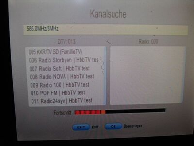 2016_05_13_HWI2_014.JPG
"Mux KBH 1", København-City (SFN Lynetten, Borups Allé), K35 (v).
Der neue "Telesystem 6800 HEVC" findet ebenso 5 TV-Px (davon 1 Neuzugang) sowie 8 HbbTV-Radioprogramme.
Schlüsselwörter: TV DX DVB-T Tropo Überreichweite Dänemark Danmark Mux KBH1 Lokal København MPEG2 MPEG4 HbbTV K35 TS6800 Suchlauf