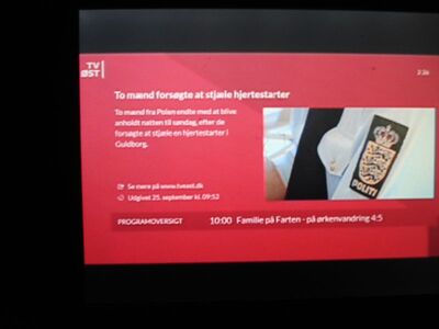 2016_09_26_HWI2_002.JPG
"TV2 Øst", TV2-Regionaldienst für Sjælland (außer Raum Kopenhagen), DIGI TV 1 Øst, SFN Nakskov/Vordingborg/Jyderup, K58
Schlüsselwörter: TV DX DVB-T Tropo Überreichweite Dänemark Danmark DIGI DIGI1 Øst Sjælland Nakskov Vordingborg Jyderup K58 FTA MPEG-4