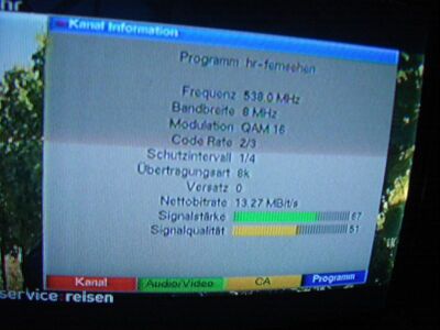 2008_05_14_PCH1_006.JPG
NDR Niedersachsen, SFN Bremen/Bremerhaven/Steinkimmen, K29. Empfang war nur möglich, da Marlow diese Nacht abgeschaltet war!
Schlüsselwörter: TV Tropo Überreichweite DVB-T NDR Bremen HR