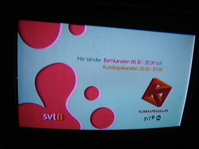 2008_09_27_PCH1_011.JPG
Barnkanalen / Kuskapskanalen, DTT Nät 1, Borås 1 (Dalsjöfors), K44
Schlüsselwörter: TV Tropo Überreichweite DVB-T Schweden Sverige SVT Barnkanalen Kunskapskanalen