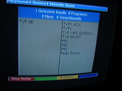 2009_01_12_PCH1_017.JPG
DVB-T Lubuska, SFN Jemiolów/Zagan, K45. Die in MPEG-4 kodierten Px wurden außer TVP HD als Hörfunk-Px. eingelesen, was wenigstens die Dekodierung der TV-Tonspuren möglich machte
Schlüsselwörter: TV Tropo Überreichweite DVB-T Polen Polska TVP MPEG-4 Digipal1