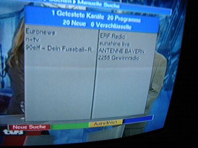 2009_01_12_PCH1_021.JPG
DVB-T Kanal 59 Berlin, SFN Berlin/Rüdersdorf. Der Digipal1 zeigte nur die 4 zuletzt eingelesenen Radios
Schlüsselwörter: TV Tropo Überreichweite DVB-T Berlin