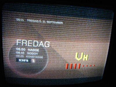 2009_09_11_PCH1_004.JPG
DR 1, Århus 1 (Søsterhøj), E-08
Schlüsselwörter: TV Tropo Überreichweite analog analogue Dänemark Danmark DR DR1 VHF Gleichkanalstörung Interferenz interference