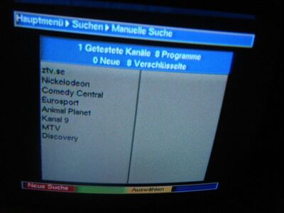 2009_09_11_PCH1_011.JPG
DTT Nät 4, Vislanda, K37. Leider alle Px verschlüsselt
Schlüsselwörter: TV Tropo Überreichweite DVB-T Schweden Sverige DTT Nät 4 Vislanda verschlüsselt encrypted Pay-TV