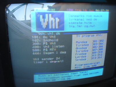 2010_07_16_PCH1_003.JPG
Videotext von VH-1 (Danmark), Boxer Danmark Mux 5, SFN Nakskov/Vordingborg, K66
Schlüsselwörter: TV Tropo Überreichweite DVB-T digital MPEG4 verschlüsselt encrypted Boxer Danmark VH-1 VH1 VT Videotext Teletext Tekst-TV K66