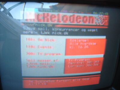 2010_07_16_PCH1_004.JPG
Videotext von Nickelodeon Danmark, Boxer Danmark Mux 5, SFN Nakskov/Vordingborg, K66
Schlüsselwörter: TV Tropo Überreichweite DVB-T digital MPEG4 verschlüsselt encrypted Boxer Danmark Nickelodeon VT Videotext Teletext Tekst-TV K66