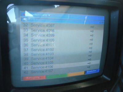 2012_07_27_PCH1_017.JPG
Der Technisat Digipal 1 erkannte lediglich 21 Service-ID's, aber keinen Programmnamen. Er speicherte die Px ausnahmslos als Hörfunk ab.
Schlüsselwörter: TV Tropo Überreichweite digital DVB-T DTT Mobilna Mux-4 Szczecin K55 Hörfunk Px-ID verschlüsselt encrypted Irdeto Technisat Digipal1