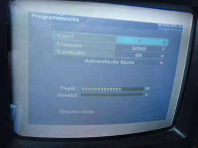 2013_07_16_PCH1_002.JPG
Nanu? Was ist da los mit dem ZDF-Paket aus Uelzen? Wieso kein Empfang? Wer stört da?
Schlüsselwörter: TV DX Tropo Überreichweite DVB-T DTT digital terrestrisch ZDF Uelzen UHF K27 kein Empfang