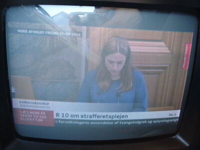 2014_04_26_PCH1_003.JPG
"Folketinget" (DR-Parlamentskanal), DIGI TV 2, SFN Nakskov/Vordingborg, K34. Heute ist er wieder auf Sendung :)
Schlüsselwörter: TV DX Tropo Überreichweite DVB-T DTT Dänemark Danmark DIGI2 K34 DR Folketinget