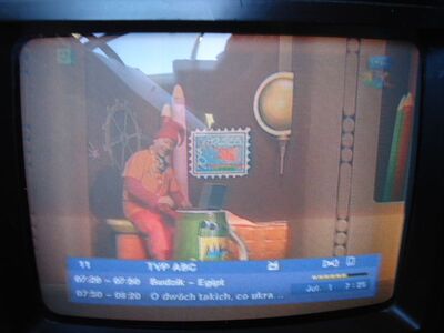 2015_07_01_PCH1_001.JPG
TVP ABC (TVP-Kinderkanal), TP Emitel Mux-1, Szczecin 1 (Kolowo), K41
Schlüsselwörter: TV DX Tropo Überreichweite DVB-T DTT digital UHF Polen Polska TVP ABC Emitel-Mux1 TVP Szczecin K41