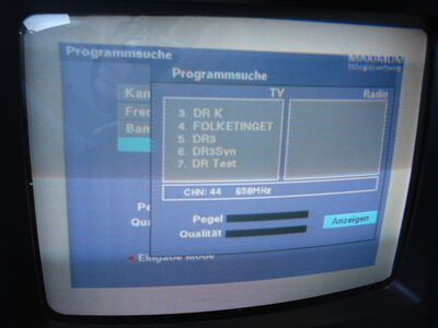 2015_07_11_PCH1_002.JPG
DIGI TV 2, SFN Århus/Horsens/Vejle, K44. Grenzwertiger Empfang
Schlüsselwörter: TV DX Tropo Überreichweite DVB-T DTT digital UHF Dänemark Danmark TV2 Regional DIGI TV1 Østjylland Århus Vejle K44