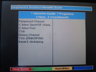 2015_10_03_PCH1_002.JPG
Und auch diesen Morgen ging es DX-mäßig wieder sehr weit hinaus gen Norden.
DTT Nät 3 Jönköping, Finnveden, K52, Suchlauf mit Digipal1)
Schlüsselwörter: TV DX Tropo Überreichweite DVB-T DTT digital UHF Schweden Sverige Nät3 Jönköping Finnveden K52 Suchlauf