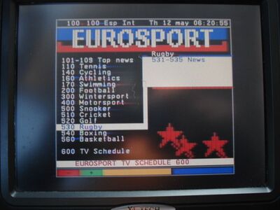 2016_05_12_PCH1_002.JPG
Videotext von Europort, DTT Nät 1 Småland/Skåne, SFN Vislanda, K40
Schlüsselwörter: TV DX DVB-T Tropo Überreichweite Schweden Sverige Eurosport DTT Nät1 Vislanda K40 Videotext VT Teletext