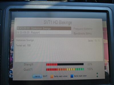 2016_05_12_PCH1_024.JPG
EPG von SVT 1 Blekinge HD, DTT Nät 6 Blekinge/Sydöst, SFN Blekinge Län, K49
Schlüsselwörter: TV DX DVB-T2 Tropo Überreichweite Schweden Sverige SVT SVT1 HD FTA MPEG-4 DTT Nät6 Blekinge K49 EPG