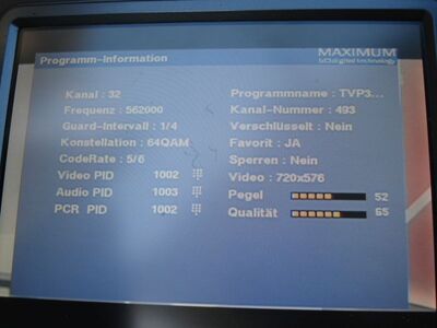 2016_07_13_PCH1_003.JPG
Sendeparameter TVP 3 Gorzów, SFN Gorzów/Jemiólow/Zagan, K32
Schlüsselwörter: TV DX Tropo Überreichweite DVB-T DTT digital UHF Polen Polska TVP3 Gorzów TP Emitel Mux3 Jemiolow Zagan K32 Sendeparameter