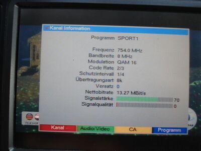 2016_09_14_PCH1_002.JPG
Sport 1, NLM gemisches Boquet 2, SFN Hannover/Braunschweig, K56 (Sendeparameter)
Schlüsselwörter: TV DX Tropo Überreichweite DVB-T DTT digital UHF HSE24 NLM NLM2 Hannover Braunschweig K56 MPEG2 SD Parameter