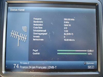 2016_09_14_PCH1_007.JPG
Sendeparameter für Mux KBH 1, SFN KBH-City (Lynetten, Borups Allé), K35v, angezeigt mit dem Digipal T2 HD
Schlüsselwörter: TV DX Tropo Überreichweite DVB-T DTT digital UHF Dänemark Danmark Mux KBH1 København Lynetten Borups Allée K35 FTA Parameter Digipal T2