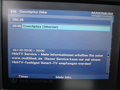 2016_10_25_PCH1_011.JPG
MAHSH gemischtes Boquet Schleswig-Holstein: Der EPG war mit dem der Hamburger Version identisch
Schlüsselwörter: TV DX Tropo Überreichweite DVB-T DTT digital UHF MAHSH Schleswig-Holstein gemischtes Boquet Lübeck K59 HbbTV Multithek Couchplay