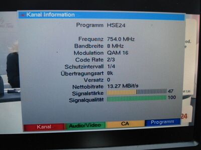 2016_11_26_PCH1_002.JPG
HSE 24, NLM gemisches Boquet 2, SFN Hannover/Braunschweig, K56
Schlüsselwörter: TV DX Tropo Überreichweite DVB-T DTT digital UHF KSE24 NLM Hannover Brausnchweig K56