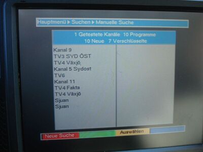 2017_08_29_PCH1_010.JPG
DTT Nät 2 Sydöst/Växjö, Vislanda, K50 (Suchlauf). Sogar der Digipal1 findet noch alle 10 Px-ID dieses Boquets
Schlüsselwörter: TV DX Tropo Überreichweite DVB-T DTT digital terrestrisch Schweden Sverige MPEG-2 Nät2 Växjö Sydöst Vislanda K50 Suchlauf Digipal1