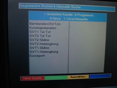 2017_12_21_PCH1_009.JPG
Teracom Nät 1 Skåne/Helsingborg, SFN Skåne Län, K33. Auch hier kennt der alte Digipal1 sämtliche Programme - und Zusatzdienste.
Schlüsselwörter: TV DX Tropo Überreichweite DVB-T DTT digital terrestrisch Schweden Sverige Teracom Nät1 Skåne MPEG2 FTA K33