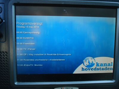 2018_05_15_PCH1_001.JPG
Programmtafel beim Sendesamvirket "Kanal Hovedstaden", DIGI TV 1 København, SFN Storkøbenhavn, K53
Schlüsselwörter: TV DX Tropo Überreichweite DVB-T DTT digital terrestrisch Dänemark Danmark Sendesamvirket Kanal Hovedstaden DIGI1 Mux1 København Storkøbenhavn K53