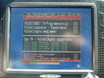 2018_06_09_PCH1_021.JPG
... und erkannte sogar den VT und zeigte diesen korrekt an.
Schlüsselwörter: TV DX Tropo Überreichweite DVB-T DTT digital terrestrisch Dänemark Danmark Folketinget DIGI TV 2 Nakskov Vordingborg K34 Digipal1 VT Videotext Teletext