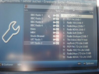 2018_07_04_PCH1_031.JPG
Die Radioprogramme im NTS4 Digitenne 5, Hoogersmilde, K25. Auch dieses Bouquet ist komplett verschlüsselt
Schlüsselwörter: TV DX Tropo Überreichweite DVB-T DTT digital terrestrisch Niederlande Nederland NTS4 Digitenne5 Hoogersmilde Smilde K25 verschlüsselt encrypted