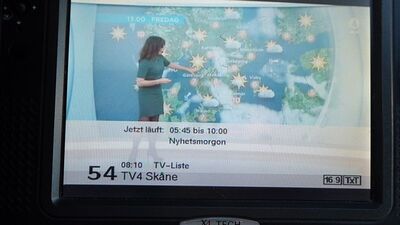 2019_02_15_PCH1_008.JPG
TV4 Skåne, Teracom Nät 2 Skåne, SFN Skåne Län, K43
Schlüsselwörter: TV DX Tropo Überreichweite DVB-T DTT digital terrestrisch Schweden Sverige Teracom Nät2 TV4 Skåne Län MPEG2 FTA K43