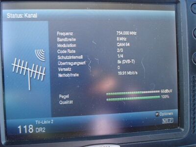 2019_02_15_PCH1_011.JPG
Sendeparameter für DR 2, DIGI TV 2, SFN Bornholm, K56
Schlüsselwörter: TV DX Tropo Überreichweite DVB-T DTT digital terrestrisch Dänemark Danmark DIGI DIGI2 DR Bornholm K56 FTA Parameter