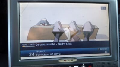 2021_10_10_PCH1_006.JPG
TVP Kultura HD, "TVP DVB-T2 Test Mux-5", SFN Szczecin/LobezBialogard, K37
Schlüsselwörter: TV DX Tropo Überreichweite digital DVB-T2 HEVC Polen Polska TVP Kultura HD Test Mux5 Szczecin Lobez Bialogard K37 FTA