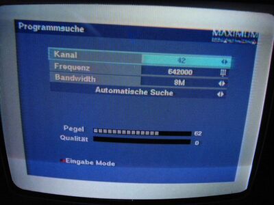 2014_10_28_PCH2_002.JPG
Das DVB-T2-Pilotprojekt Berlin auf K42. leider hatte ich zu diesem Zeitpunkt noch keinen Rx, welcher DVB-T2 mit HEVC-Codec beherrschte :-(
Schlüsselwörter: TV DX Tropo Überreichweite DVB-T2 HEVC DTT digital UHF Pilotprojekt Berlin K42