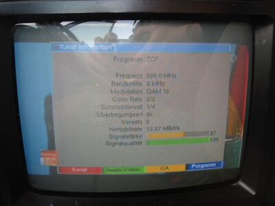 2015_06_30_PCH2_002.JPG
ZDF, ZDF.mobil, Aurich (Popens), K35
Schlüsselwörter: TV DX Tropo Überreichweite DVB-T DTT digital UHF ZDF ZDFmobil Aurich K35