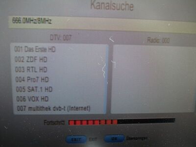 2016_05_31_PCH2_006.JPG
Ein weiterer Erstempfang des DVB-T2-Pilot-Multiplexes: Magdeburg (Nonnenwerder?), K45 v.
Schlüsselwörter: TV DX Tropo Überreichweite DVB-T2 HEVC DTT digital UHF freenet Pilotprojekt Magdeburg K45 Suchlauf