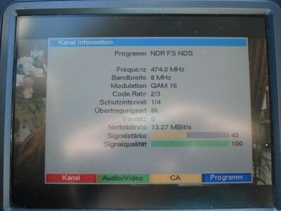 2016_06_24_PCH2_005.JPG
NDR Fernsehen NDS, NDR Niedersachsen, Göttingen (Hackeberg), K21
Schlüsselwörter: TV DX Tropo Überreichweite DVB-T DTT digital UHF NDR Niedersachsen Göttingen K21