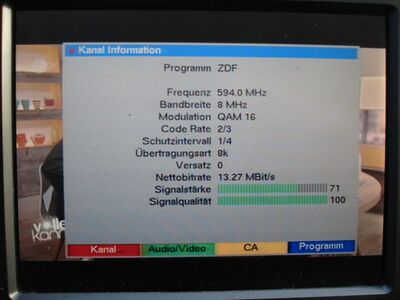 2016_12_05_PCH2_013.JPG
ZDF; ZDF.mobil, SFN Calau/Dreden/Löbau, K36 - auch der kam mit Ortssenderstärke
Schlüsselwörter: TV DX Tropo Überreichweite DVB-T DTT digital UHF MPEG-2 ZDF ZDFmobil Dresden calau Löbau K36