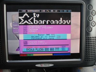 2016_12_05_PCH2_022.JPG
Videotext "Barrandov TV", DVB-T sít 2, SFN Liberec/Frydlant, K52
Schlüsselwörter: TV DX Tropo Überreichweite DVB-T DTT digital UHF MPEG-2 Tschechische Republik Ceska CR Barrandov sit2 Liberec Frydlant K52 Videotext Teletext TTX