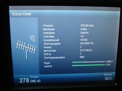 2017_07_10_PCH3_003.JPG
Sendeparameter und Empfang MDR 2, SFN Brocken/Magdeburg, K34v
Schlüsselwörter: TV DX Tropo Überreichweite DVB-T2 DTT digital UHF HEVC MDR2 ONE Brocken Magdeburg K34 Parameter